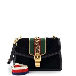 Gucci Sylvie Shoulder Bag Gg Velvet #237184G11B